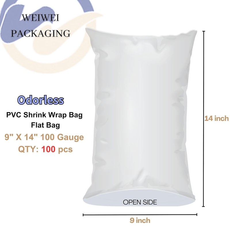 WEIWEI PACKAGING WEIWEI - 9 X 14 inch 100PCS Odorless PVC Heat Shrink Wrap Bags - Image 2